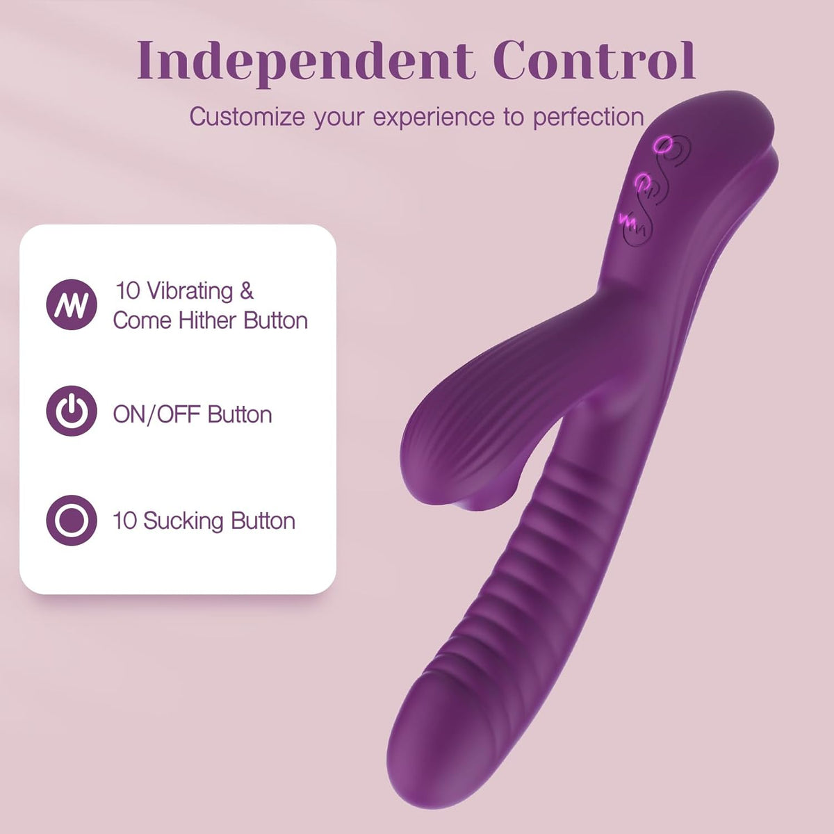 Tracy's Dog - BetaCome-Hither Rabbit Sucking Vibrator Clitoral Air Stimulator (Purple) TRD1030 Durio.sg