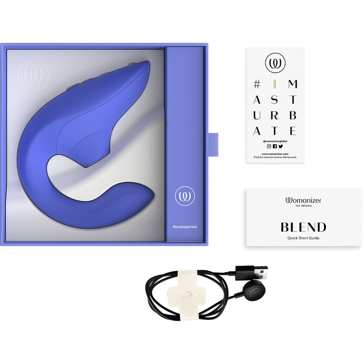 Womanizer - Blend The Original Clitoral Clit Stimulator with G Spot Dildo CherryAffairs