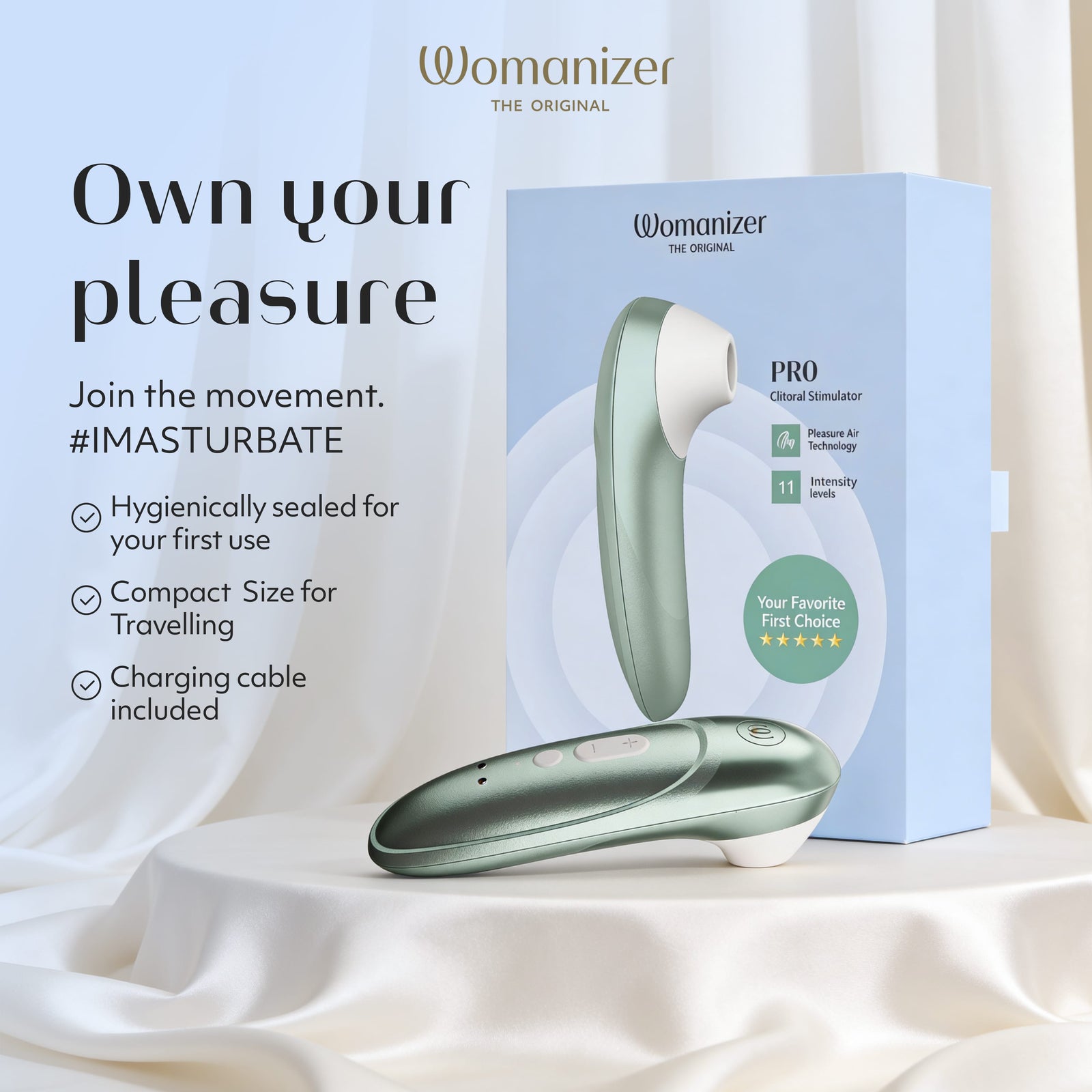 Womanizer - Womanizer Pro Clitoral Air Stimulator Massager Durio.sg