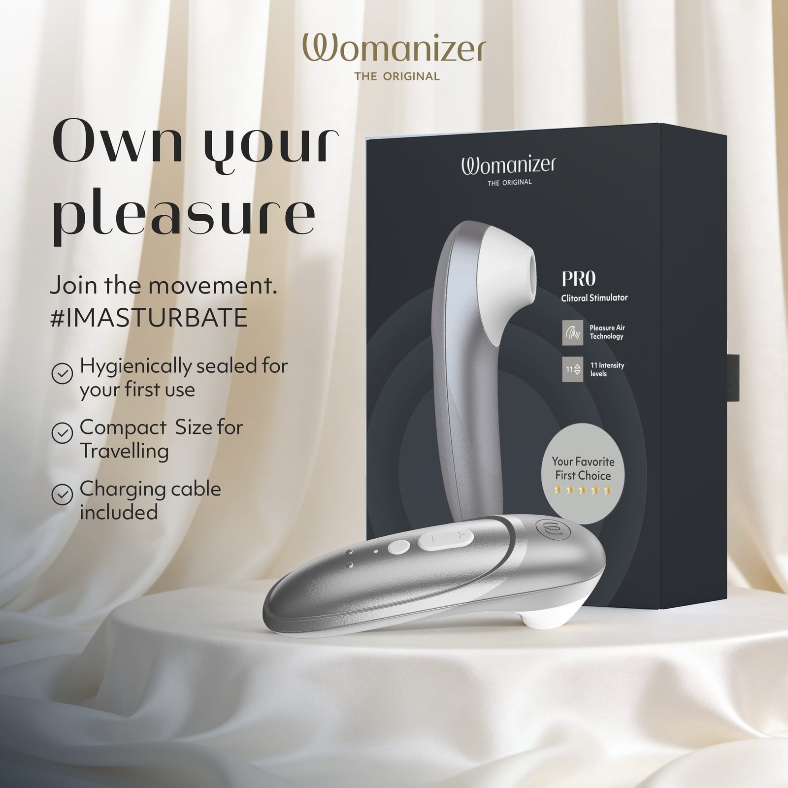Womanizer - Womanizer Pro Clitoral Air Stimulator Massager Durio.sg
