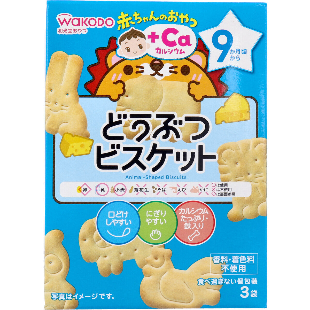 Wakodo - Baby Snacks + Ca Animal Shaped Biscuits 11.5g x 3 bags