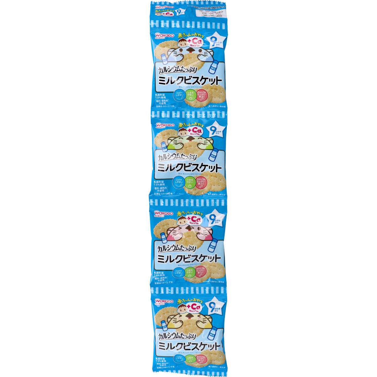 Wakodo - Baby Snacks + Ca Milk Biscuits with Calcium 10g x 4 Bags
