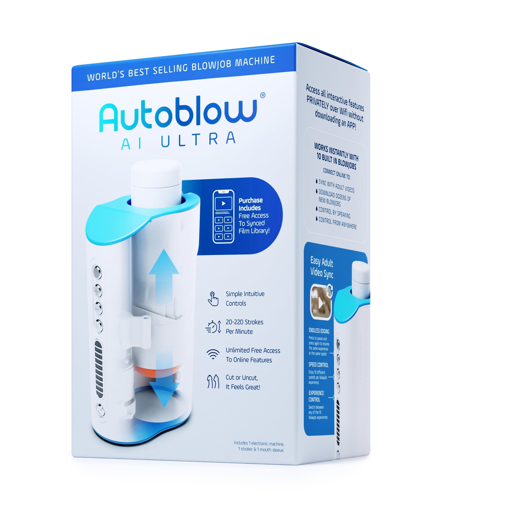 Autoblow - เครื่องช่วยตัวเองแบบแฮนด์ฟรี AI Ultra Machine (สีขาว)