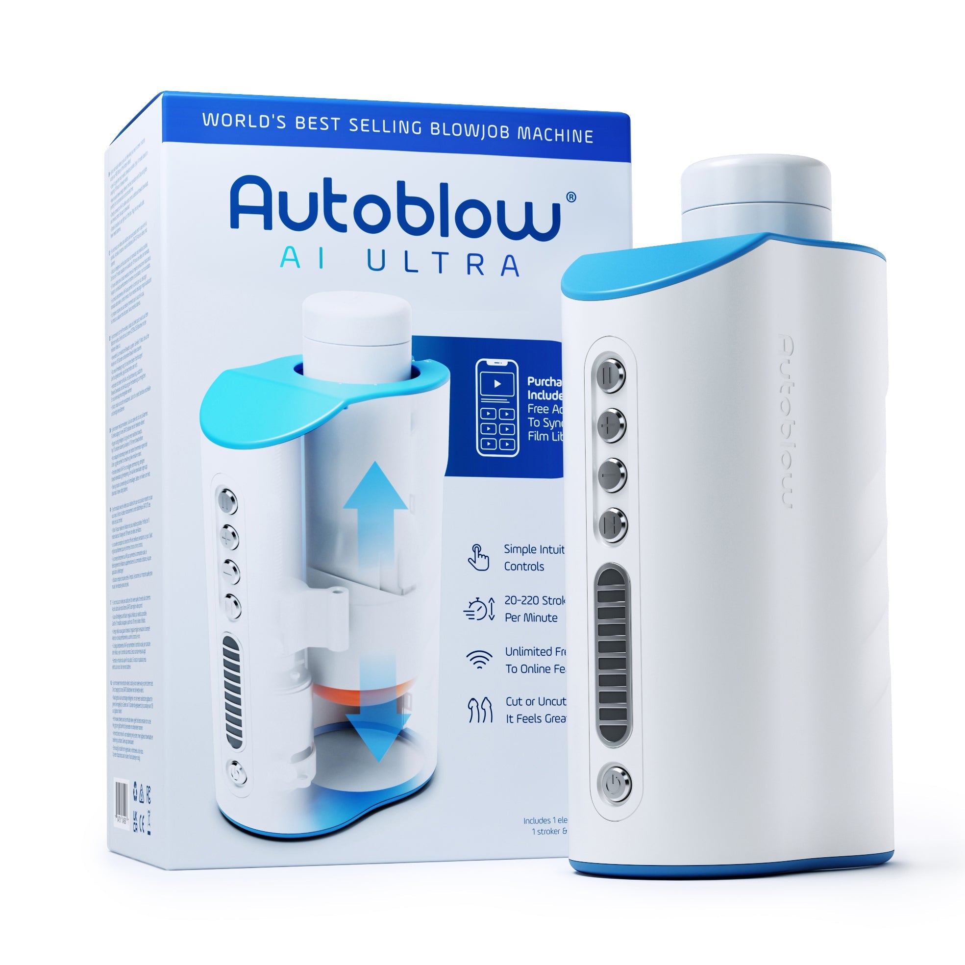 Autoblow - เครื่องช่วยตัวเองแบบแฮนด์ฟรี AI Ultra Machine (สีขาว)