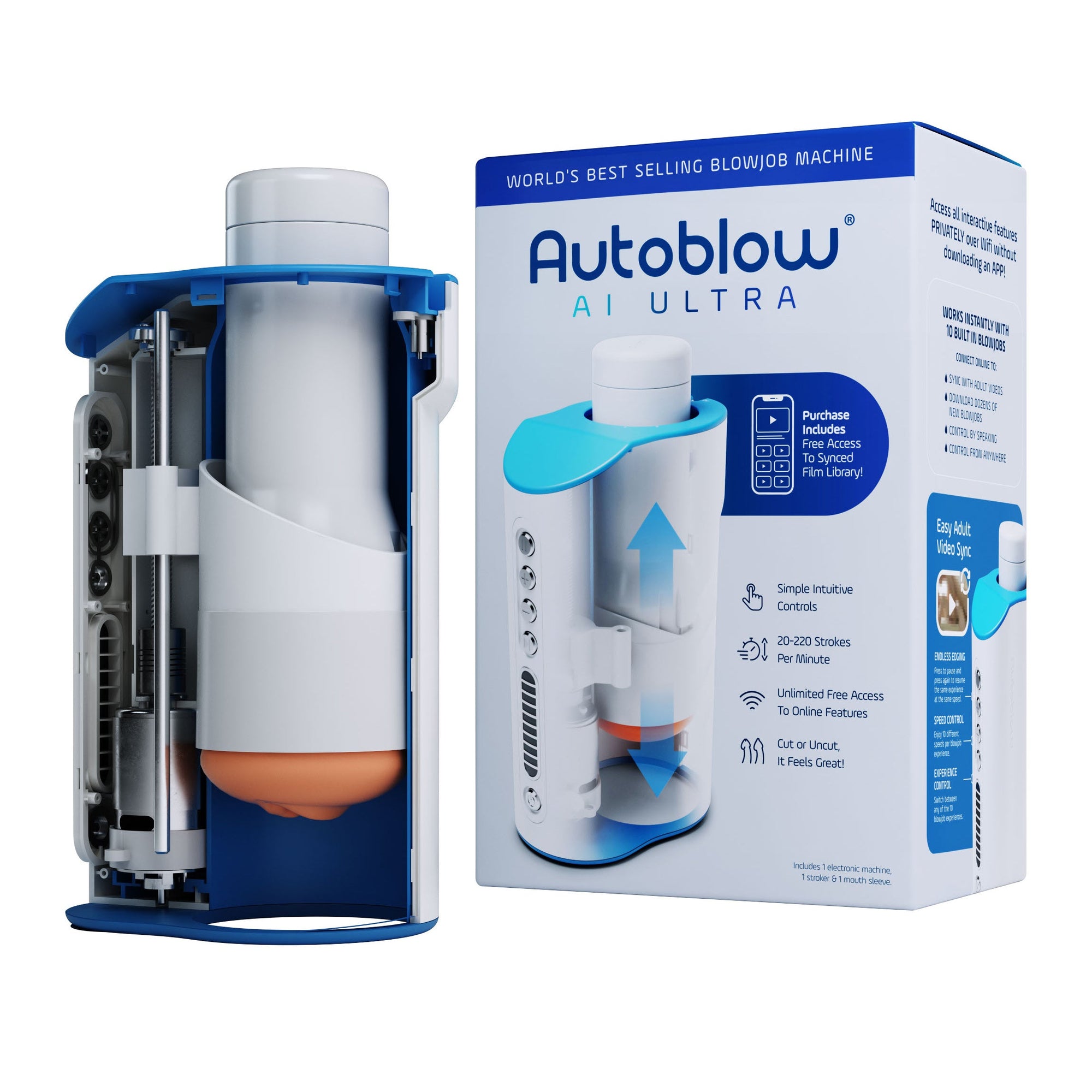 Autoblow -  AI Ultra Machine Hands Free Masturbator (White)