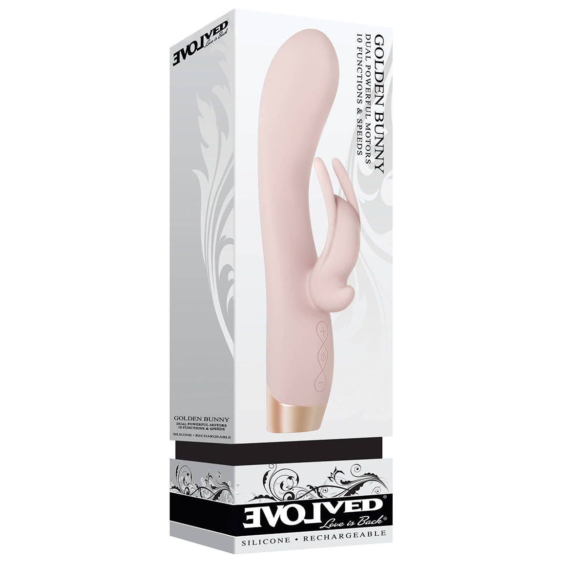 Evolved - เครื่องสั่นกระต่าย Golden Bunny Dual Powerful (สีชมพู)