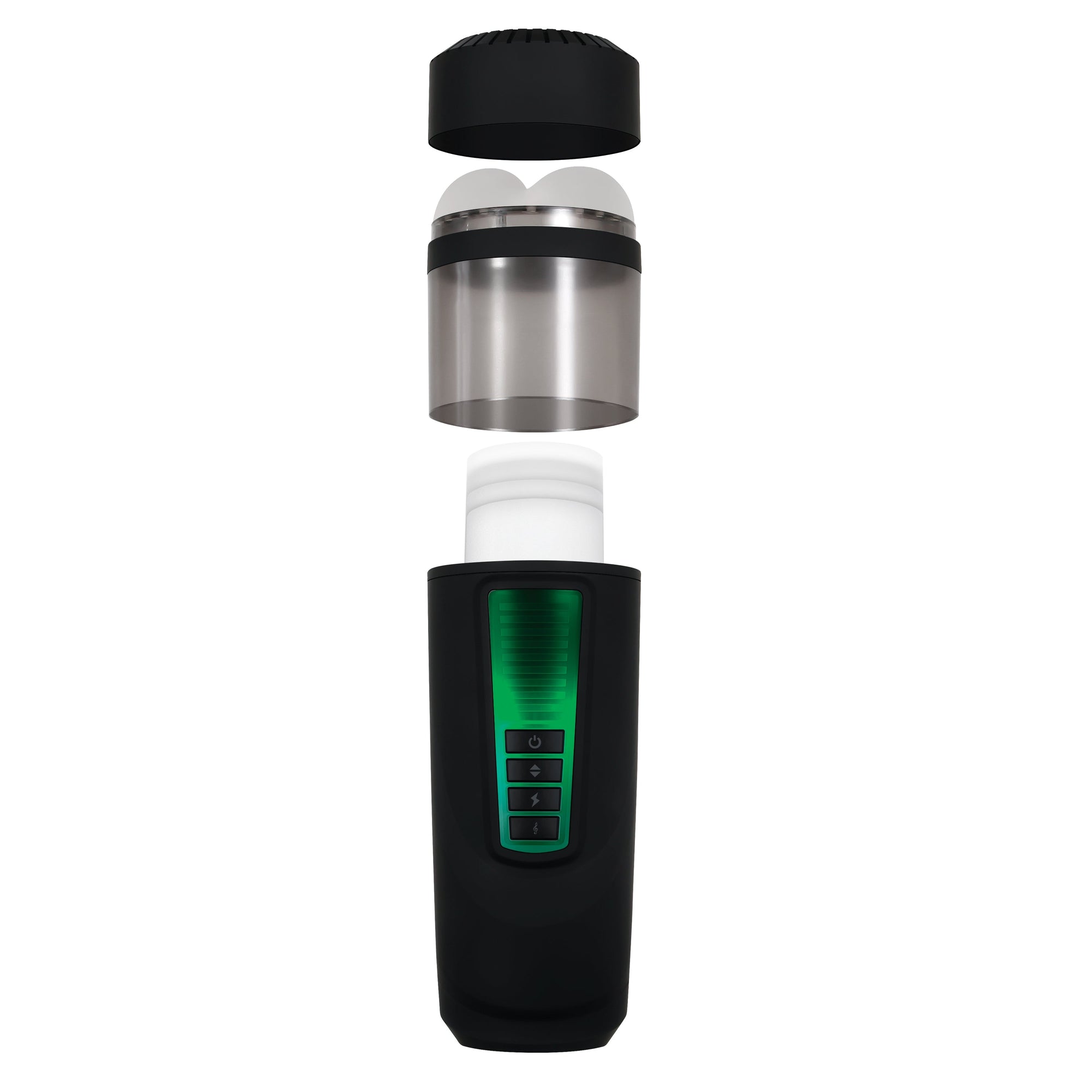 Evolved - Gender X Message In A Bottle Spinning Thrusting Stroker Masturbator (Black)