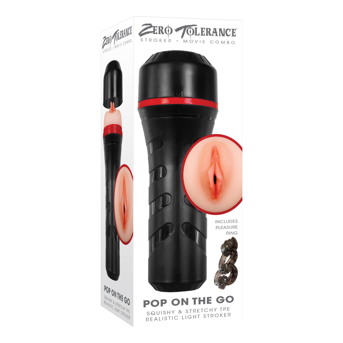 Zero Tolerance - Pop On The Go Squishy Realistic Stroker with Vibrating Cock Ring