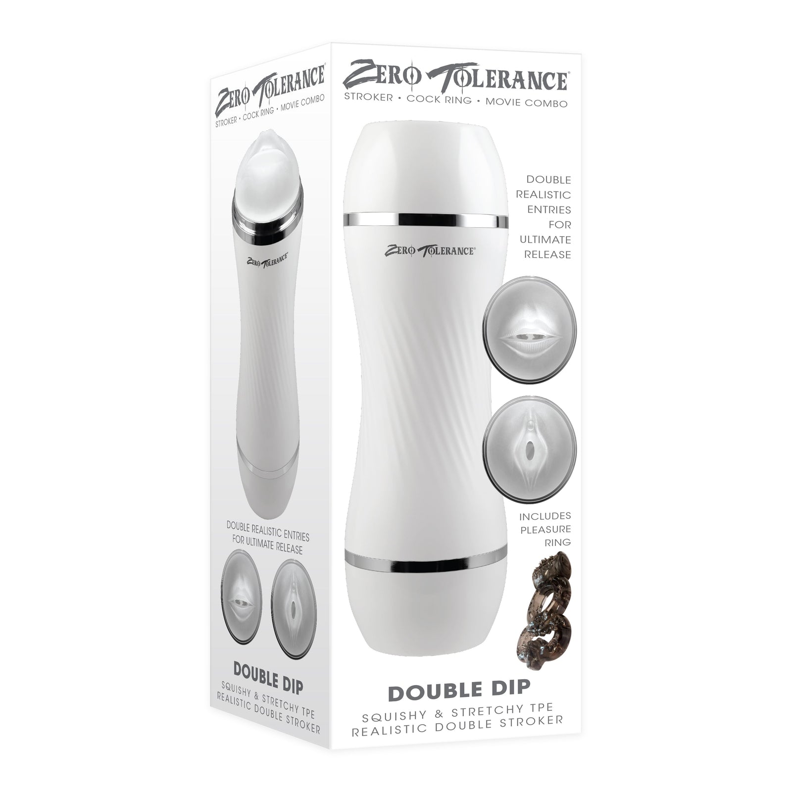 Zero Tolerance - Double Dip Squishy ผู้สำเร็จความใคร่ด้วยตนเองแบบ Double Soft Stroker ที่สมจริง (สีขาว)