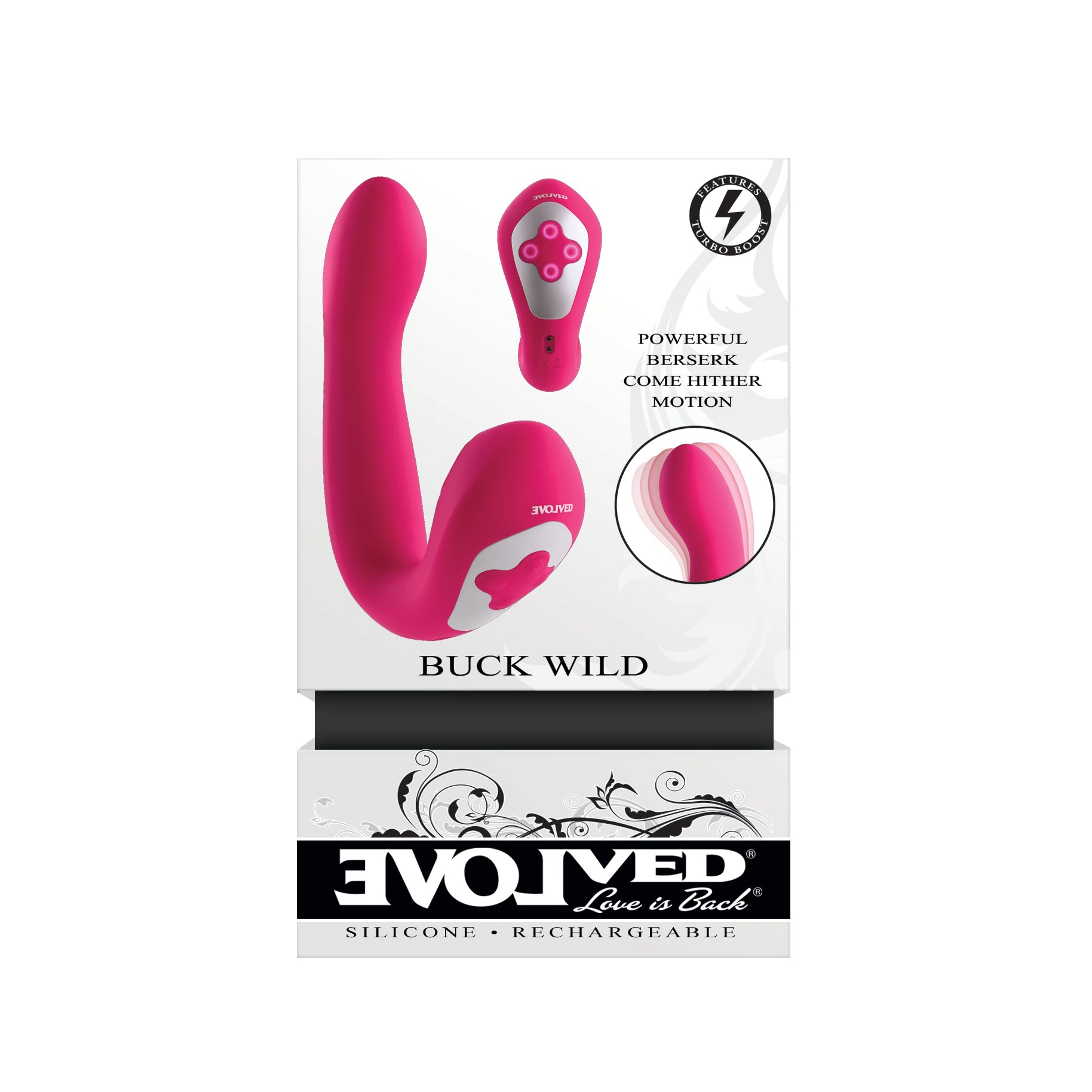 Evolved - Buck Wild 远程涡轮增压振动器（粉色）