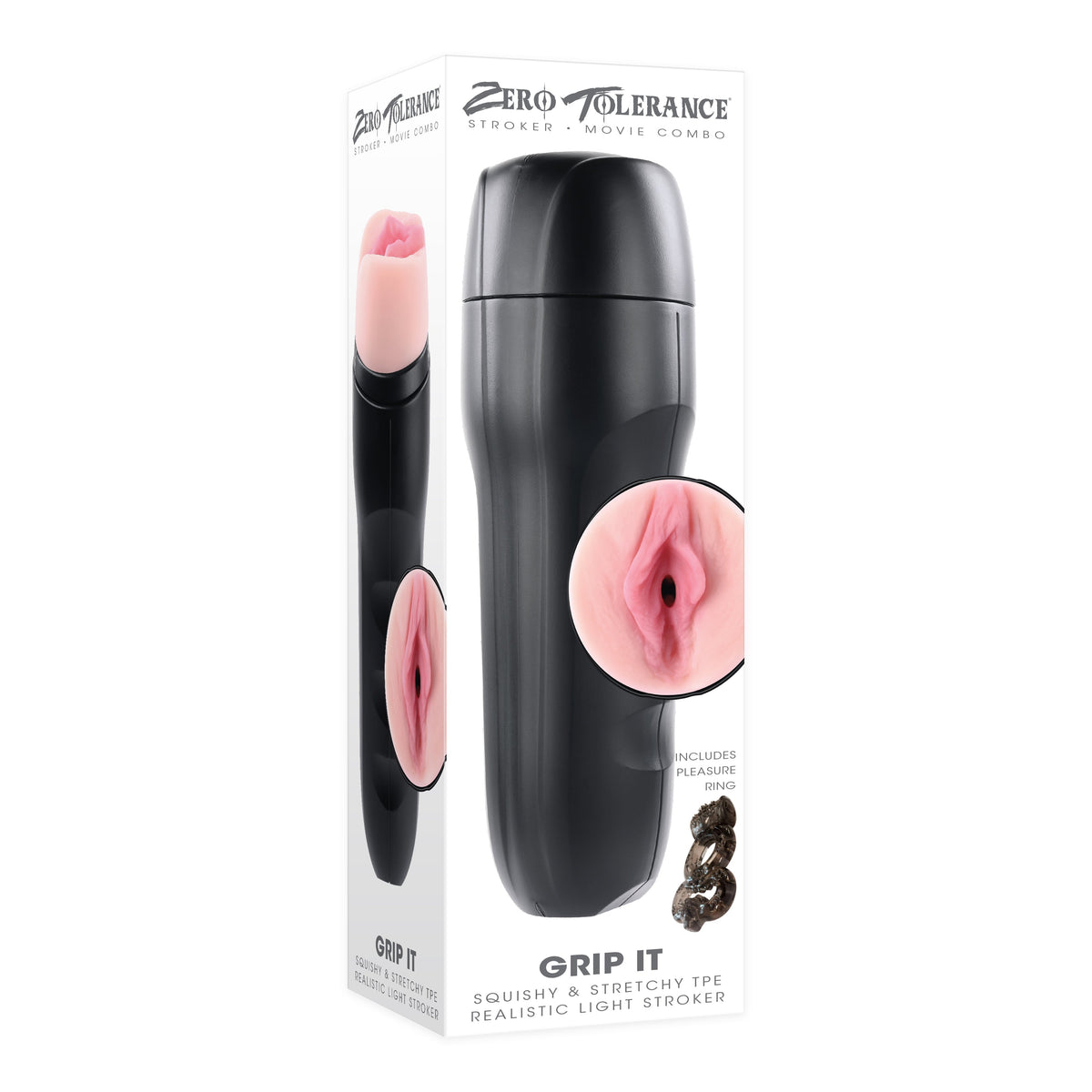 Zero Tolerance - Grip It Squishy Realistic Stroker with Vibrating Cock Ring