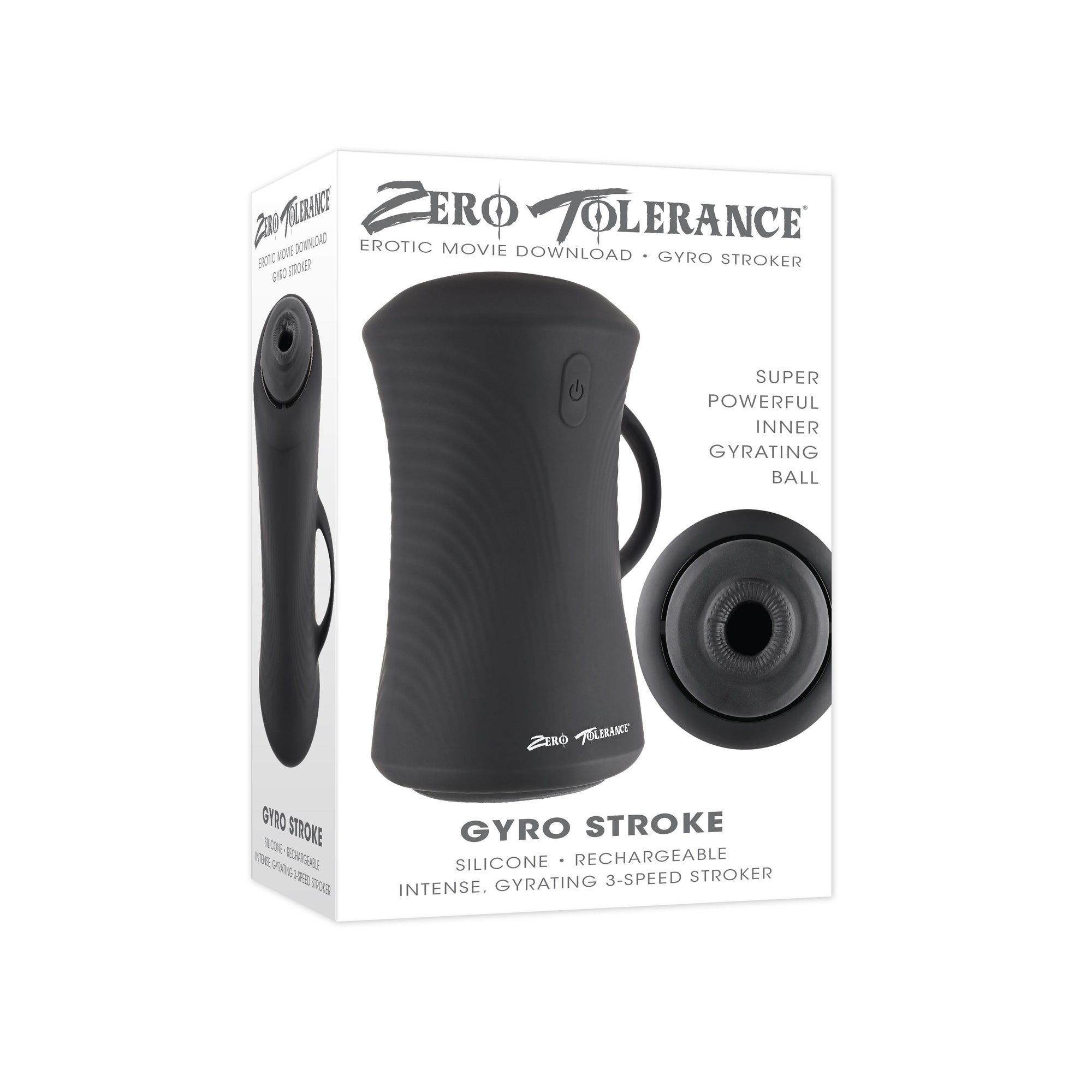 Zero Tolerance - Gyro Stroke Rechargeable Gyrating Stroker Masturbator (Black)