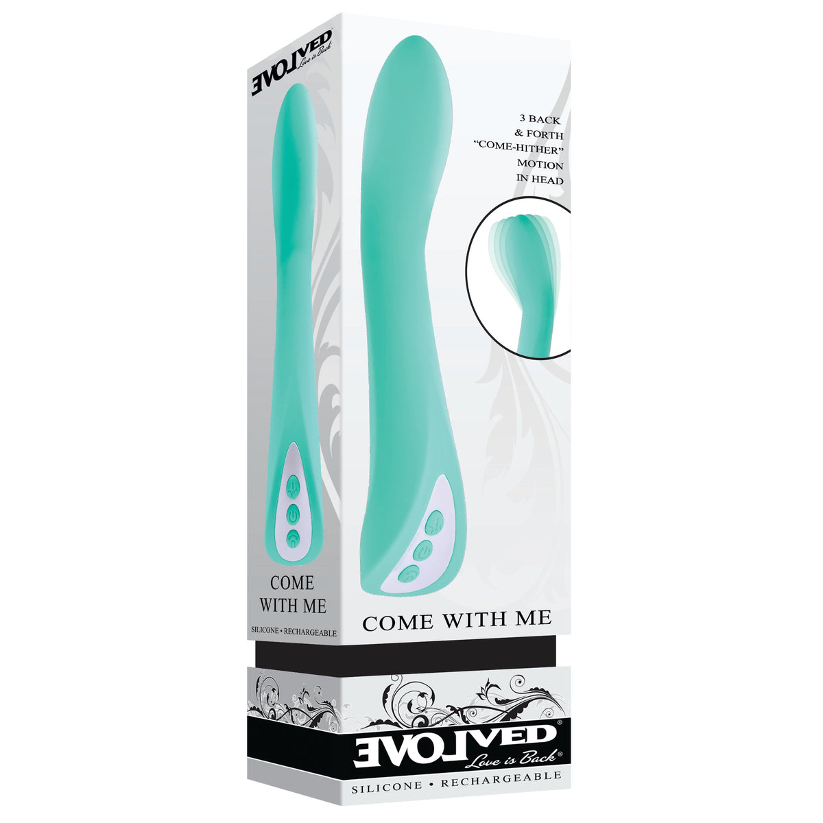 Evolved - เครื่องสั่นแบบซิลิโคน Come With Me (สีเขียว)