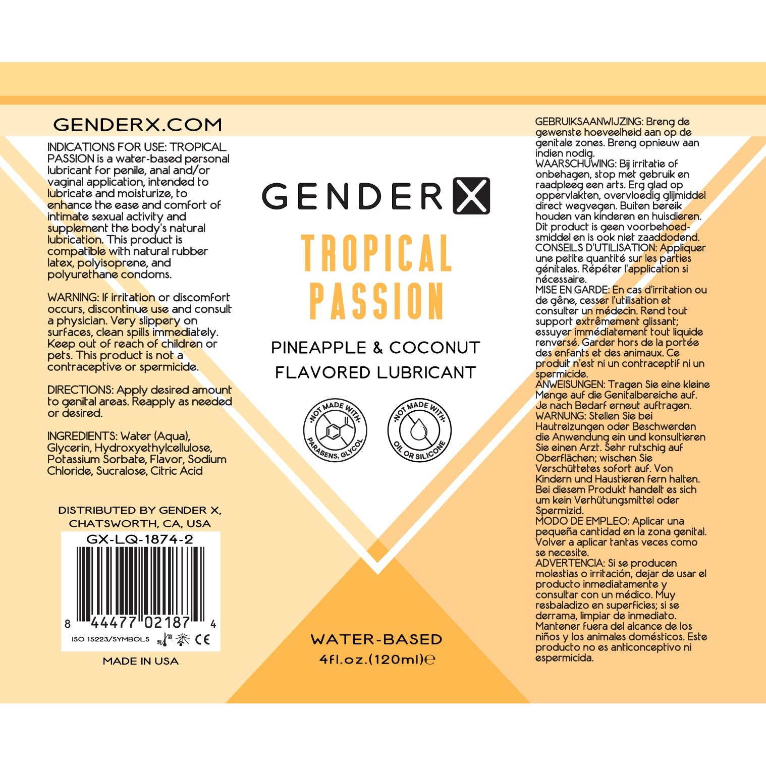 Evolved - Gender X Tropical Passion Pineapple and Coconut Flavored Lube