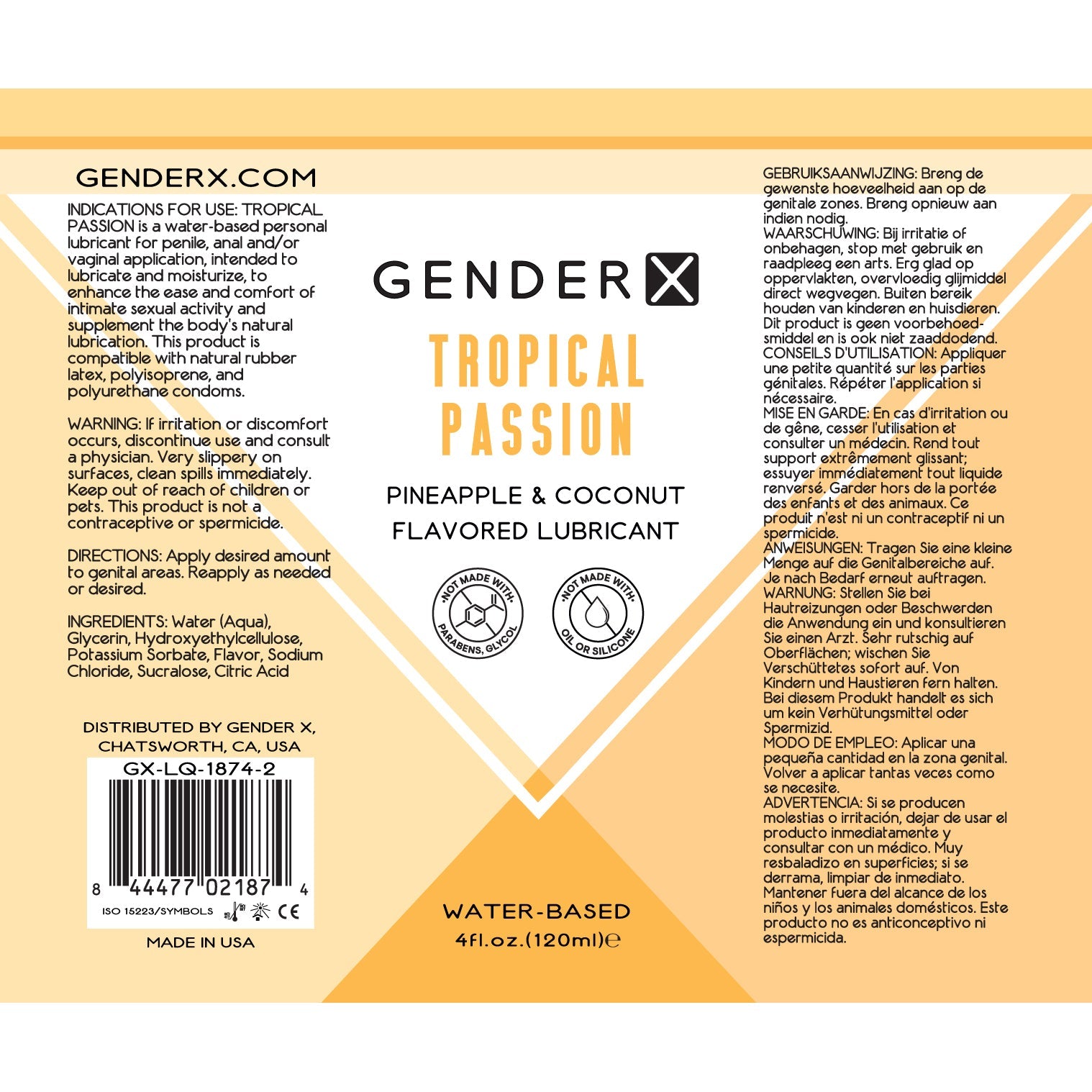 Evolved - Gender X Tropical Passion Pineapple and Coconut Flavored Lube