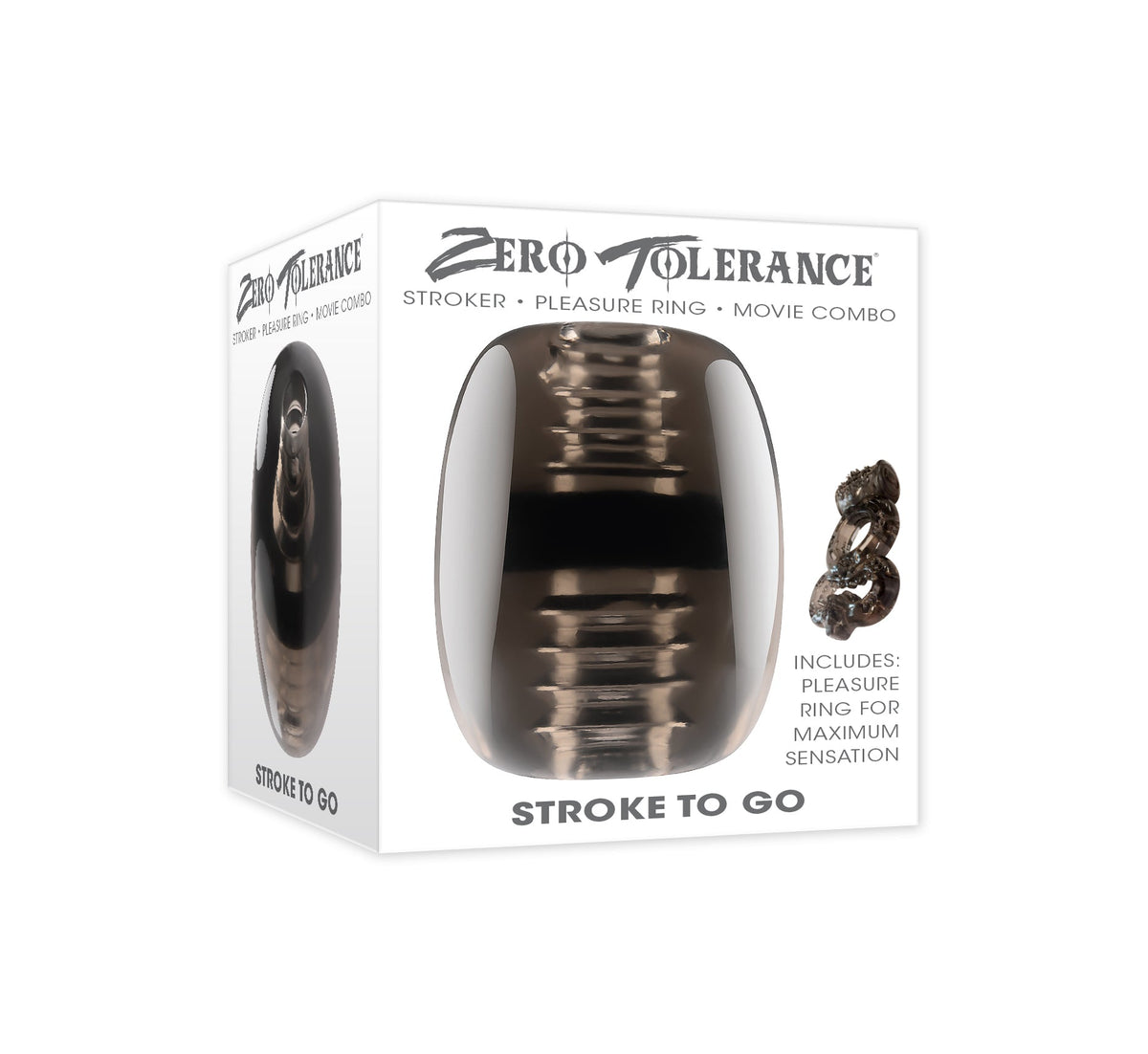 Zero Tolerance - Stroke To Go Stroker พร้อมแหวนไก่สั่น (สีดำ)