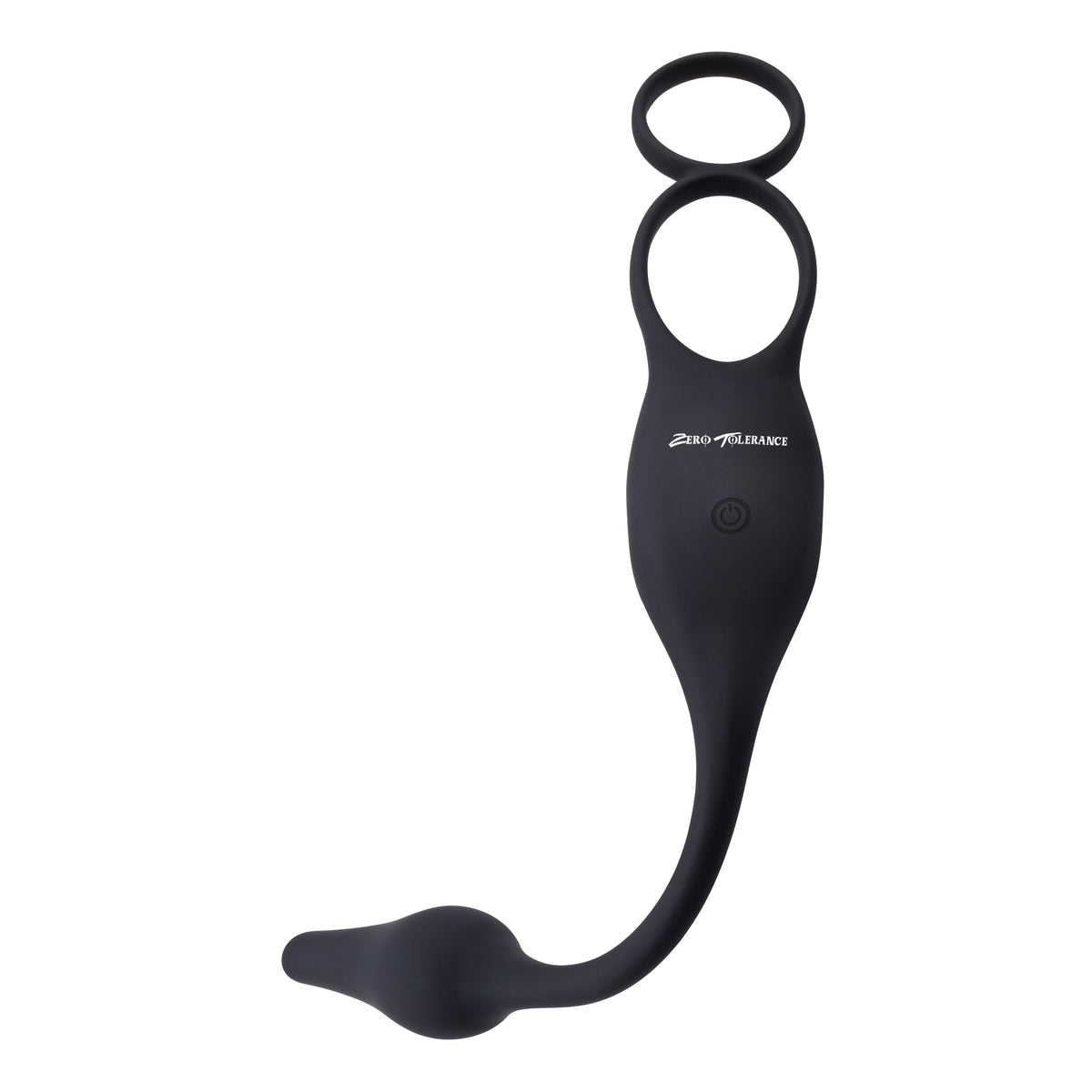 Zero Tolerance - Plug and Tug Vibrating Plug and Cock Ring (สีดำ)