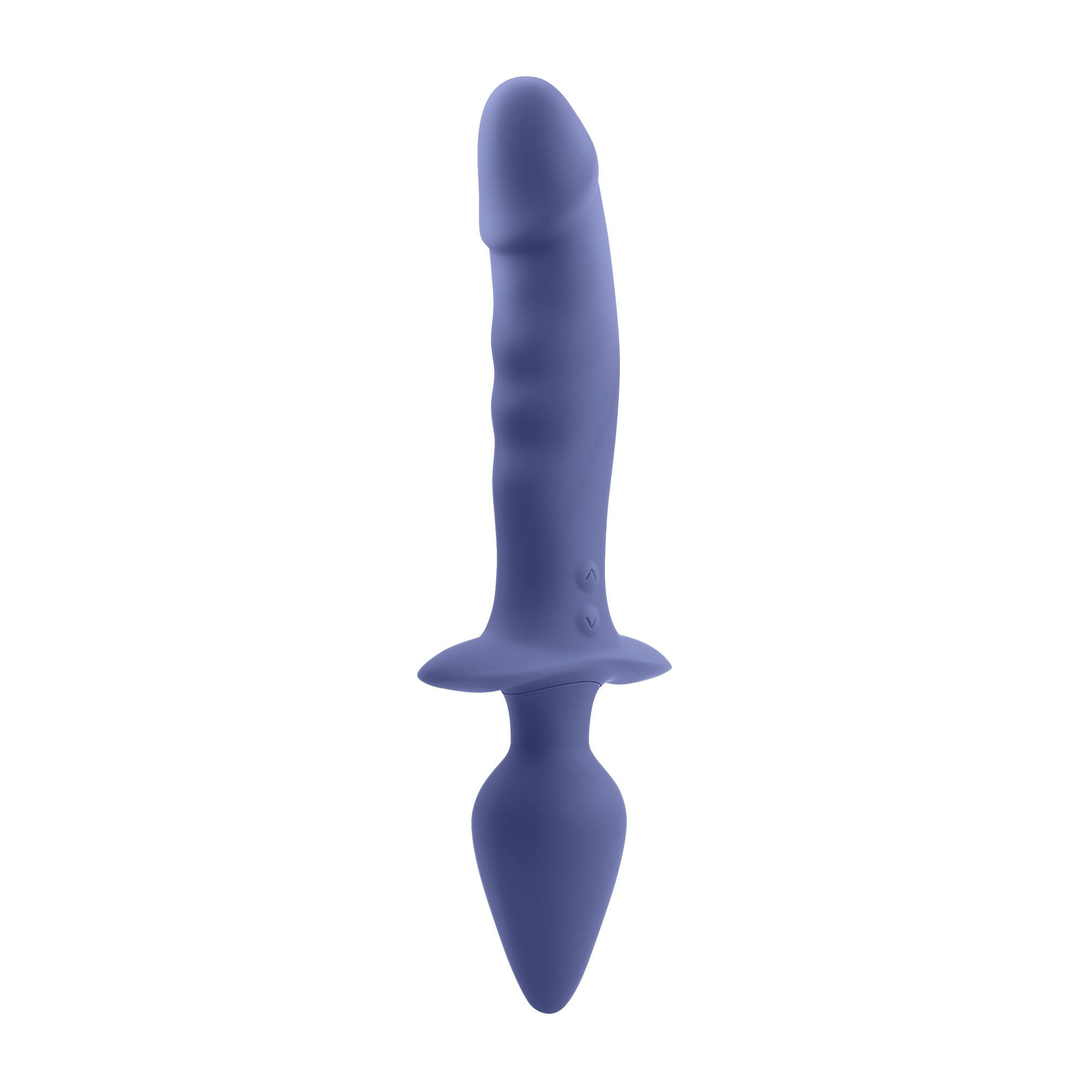 Evolved - Gender X Dual Defender Vibrating Anal Plug and Dildo (Blue)