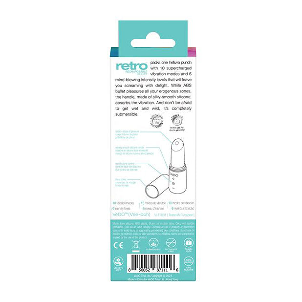 VeDO - เครื่องสั่นลิปสติกแบบชาร์จไฟได้ Retro Bullet Vibe