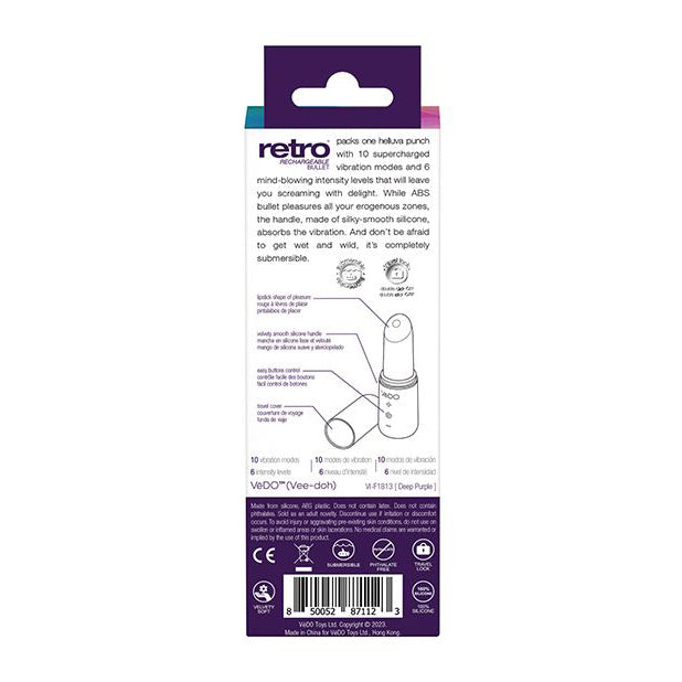 VeDO - เครื่องสั่นลิปสติกแบบชาร์จไฟได้ Retro Bullet Vibe