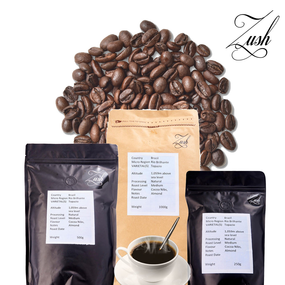 ZUSH Coffee - Specialty Coffee Beans , 100% Arabica, Batch Roasted. BRAZIL RIO BRILHANTE