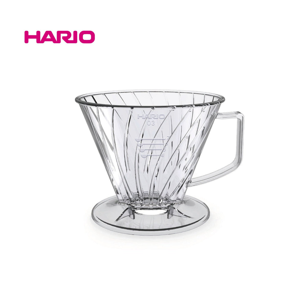 Hario - ดริปเปอร์กาแฟสี่เหลี่ยมคางหมู Pegasus สำหรับ 4-7 แก้ว 03 (ใส)