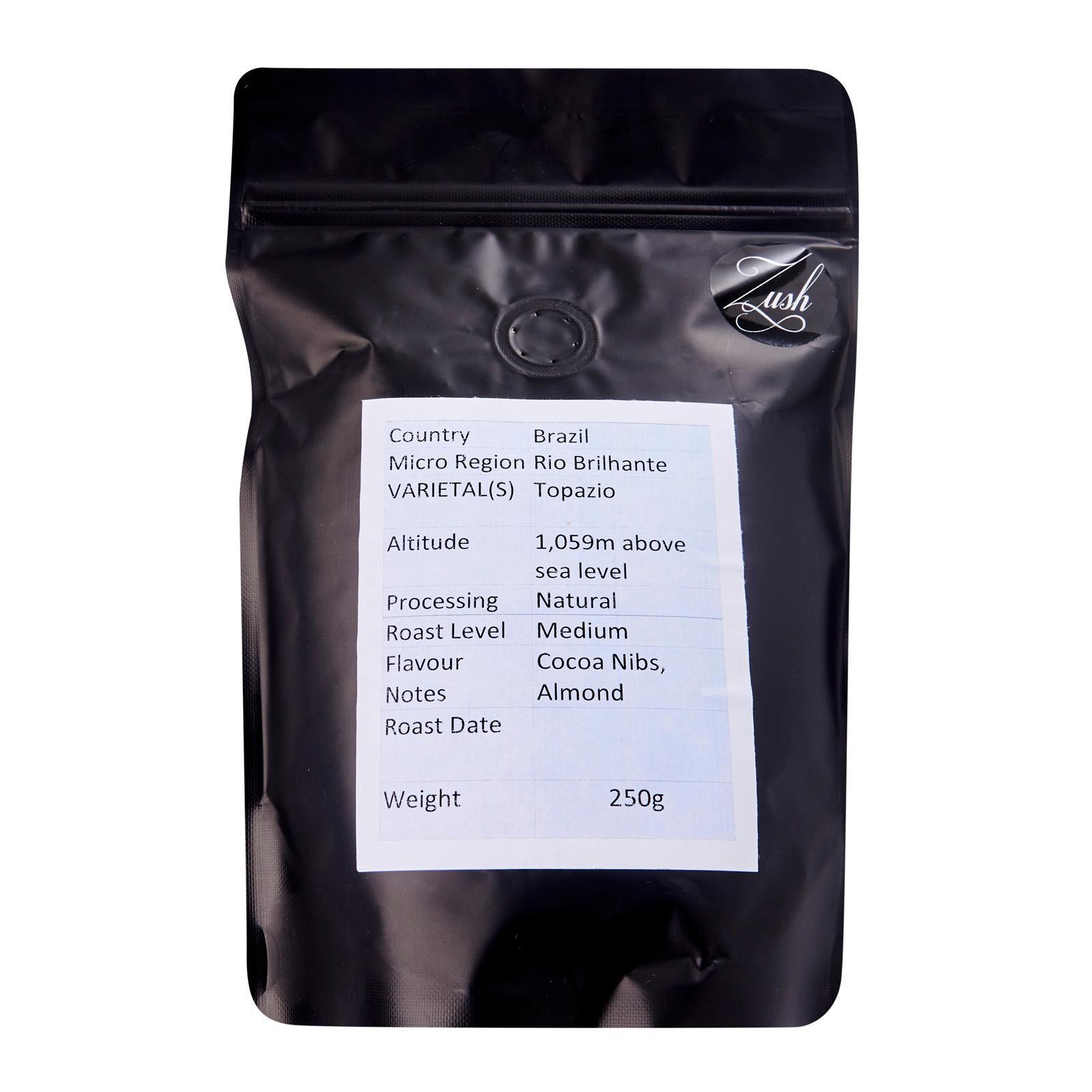 ZUSH Coffee - Specialty Coffee Beans , 100% Arabica, Batch Roasted. BRAZIL RIO BRILHANTE