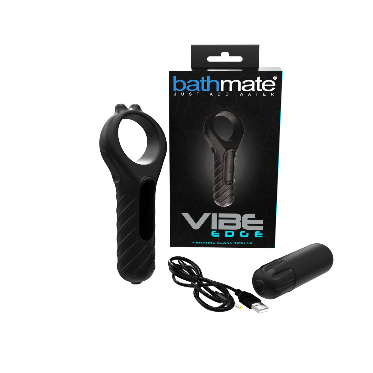 Bathmate - Vibe Edge Vibrating Glans Tickler Masturbator (Black) BM1091 Durio.sg