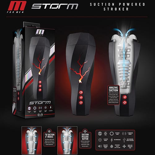 Blush Novelties - M for Men Storm Suction Powered Stroker Masturbator (Black) BN1154 CherryAffairs