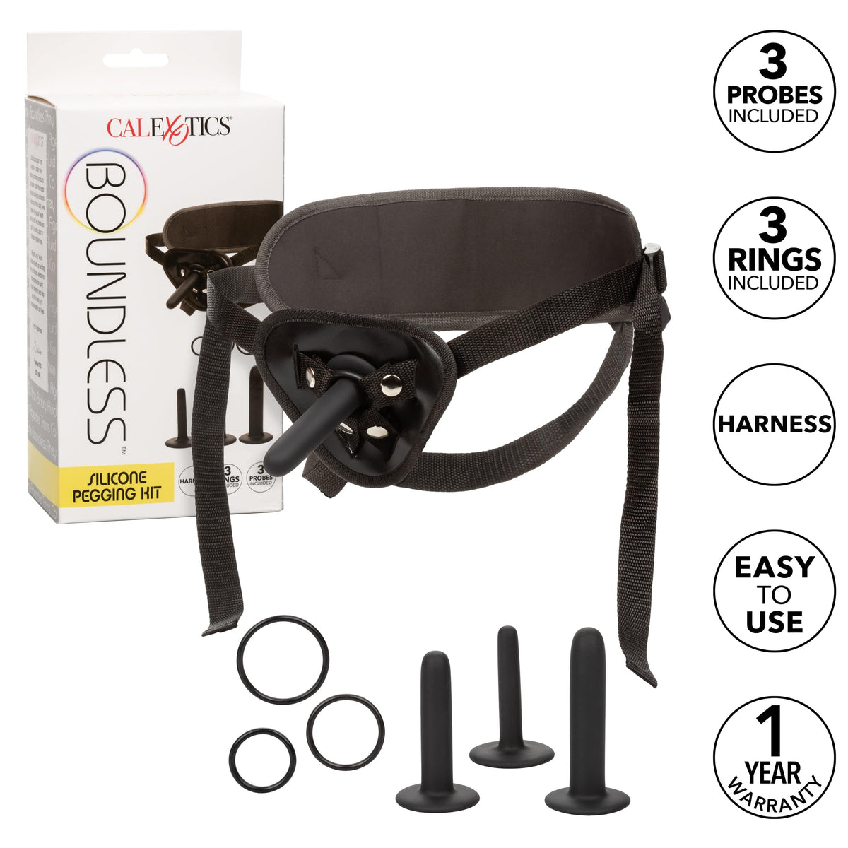 California Exotics - Boundless Silicone Pegging Kit Strap On (Black) CE2013 Durio.sg
