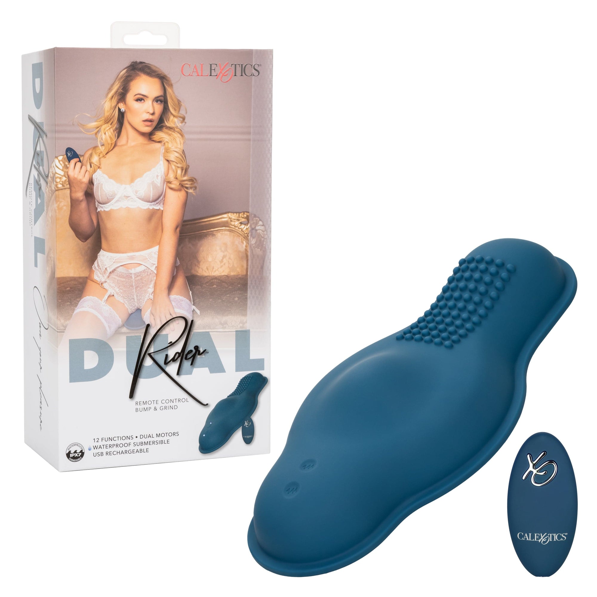 California Exotics - Dual Rider Remote Control Bump & Grind Clit Massager (Blue) CE2014 CherryAffairs