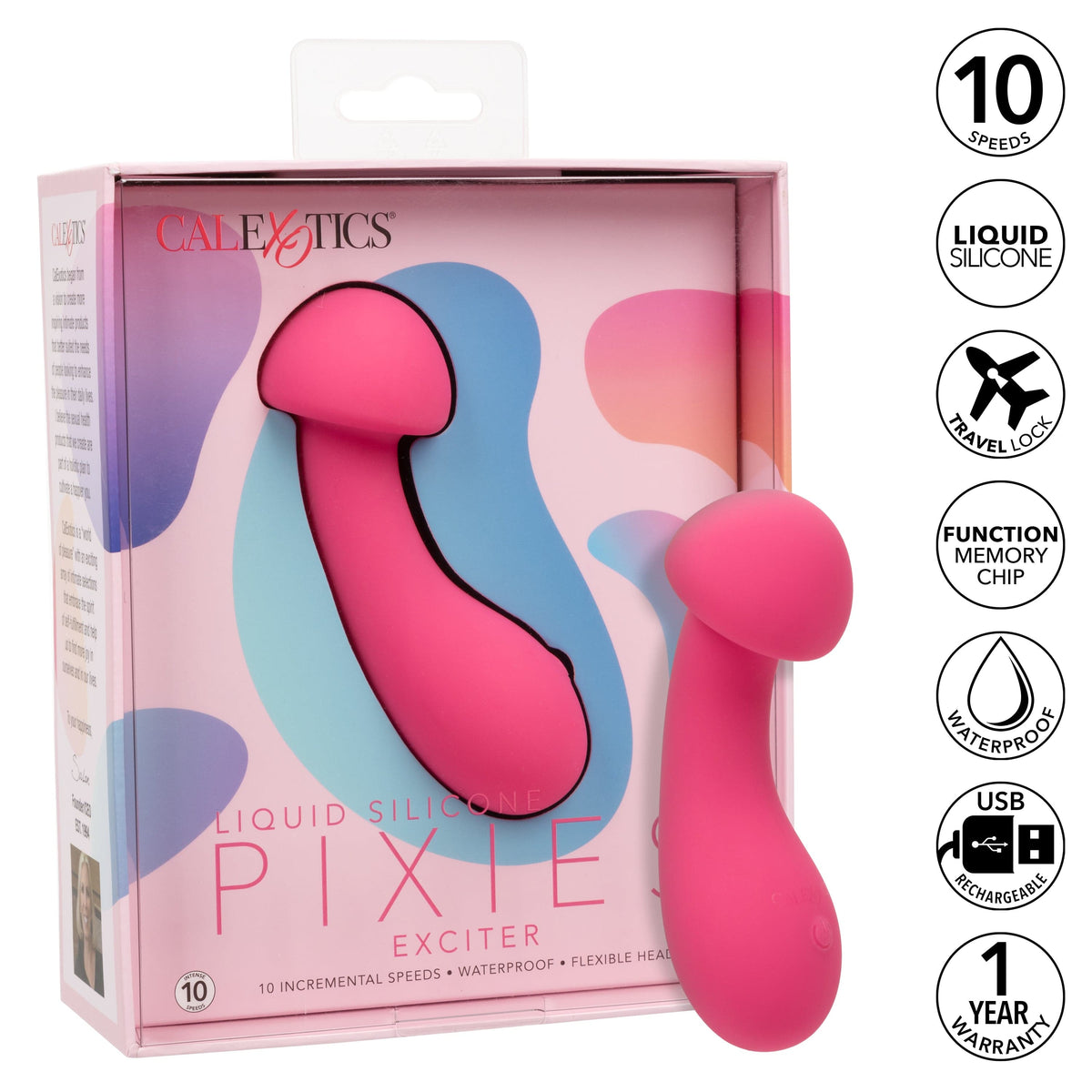 California Exotics - Liquid Silicone Pixies Exciter Clit Massager (Pink) CE1998 CherryAffairs