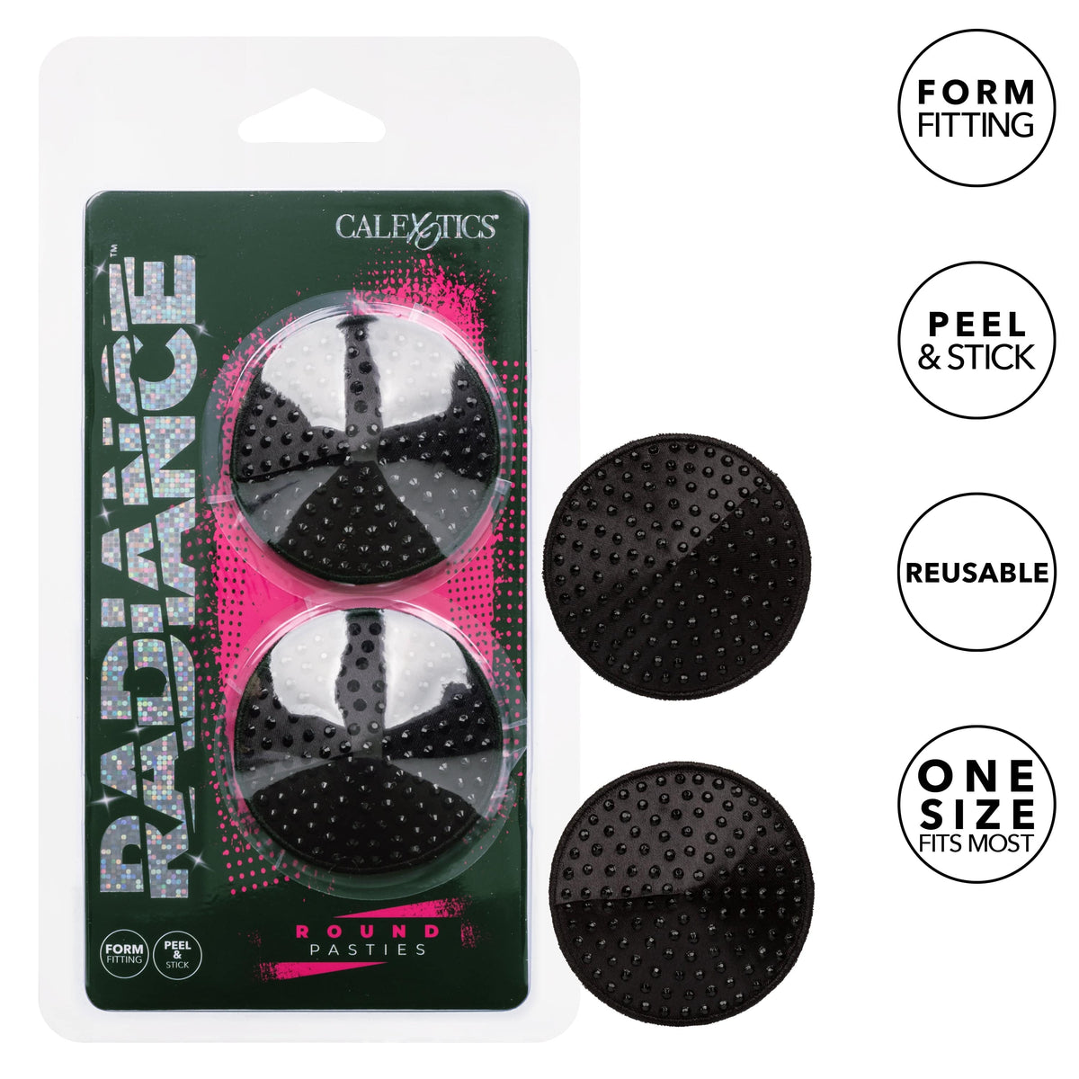 California Exotics - Radiance Round Pasties Nipple Covers (Black) CE2017 Durio.sg
