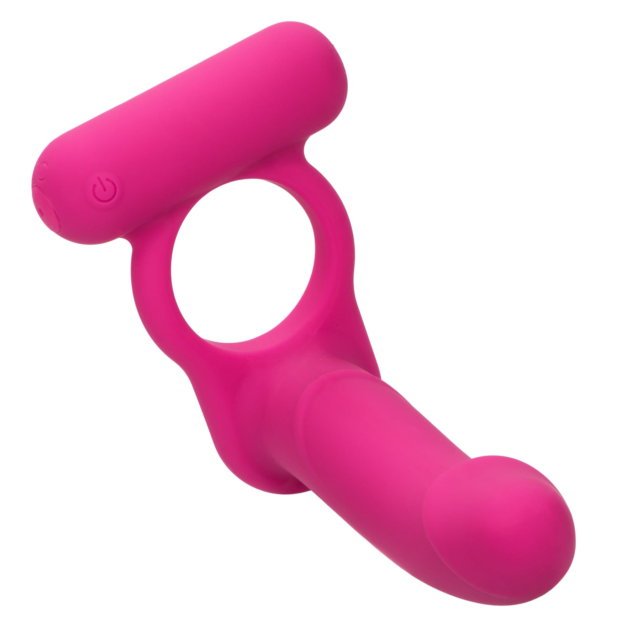 California Exotics - Silicone Rechargeable Double Diver Couple Cock Ring with Dildo (Pink) CE1997 CherryAffairs
