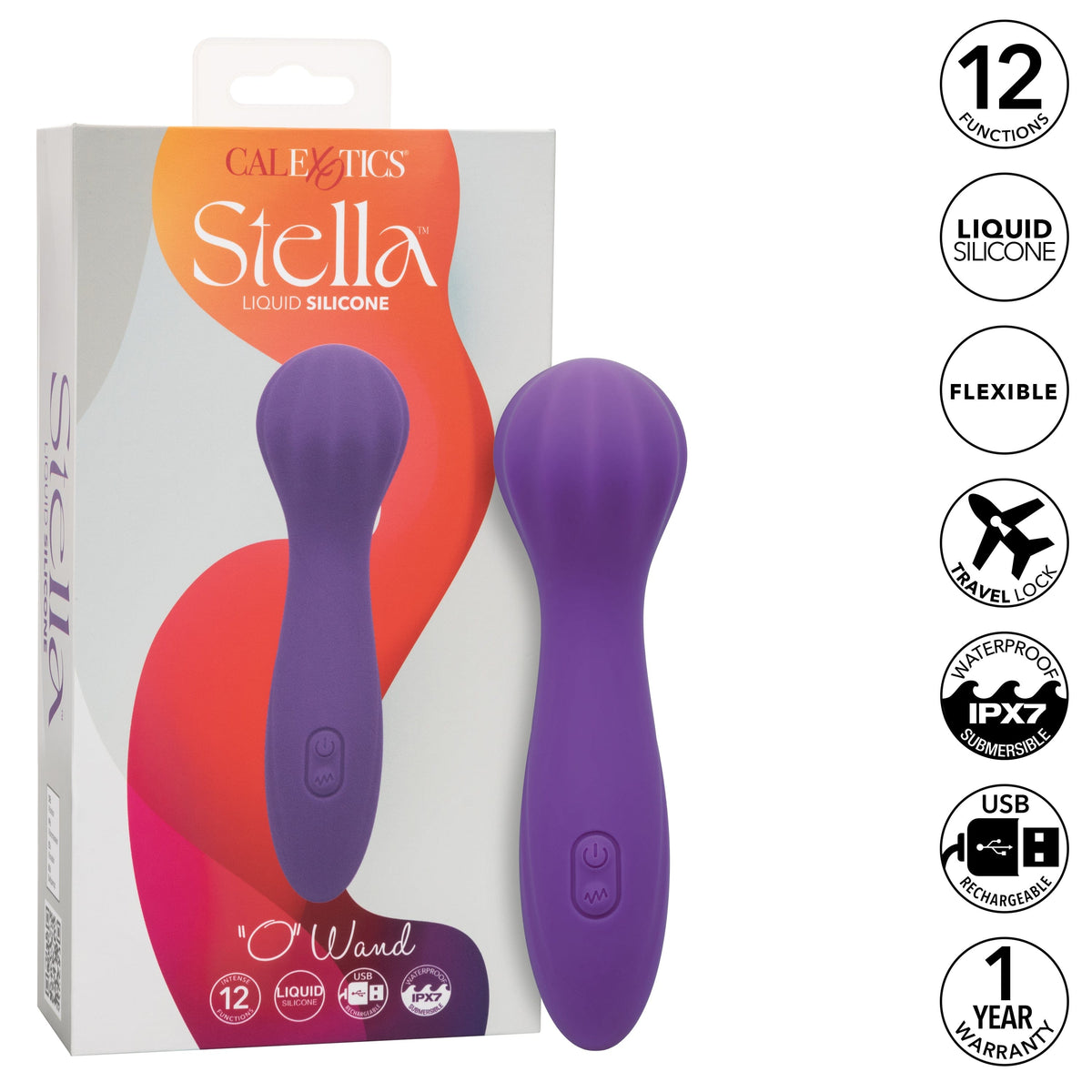 California Exotics - Stella Liquid Silicone O Wand Massager (Purple) CE2019 CherryAffairs